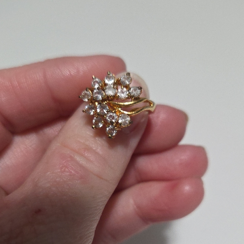 Vintage Faux 3/4 Diamond Cluster Ring